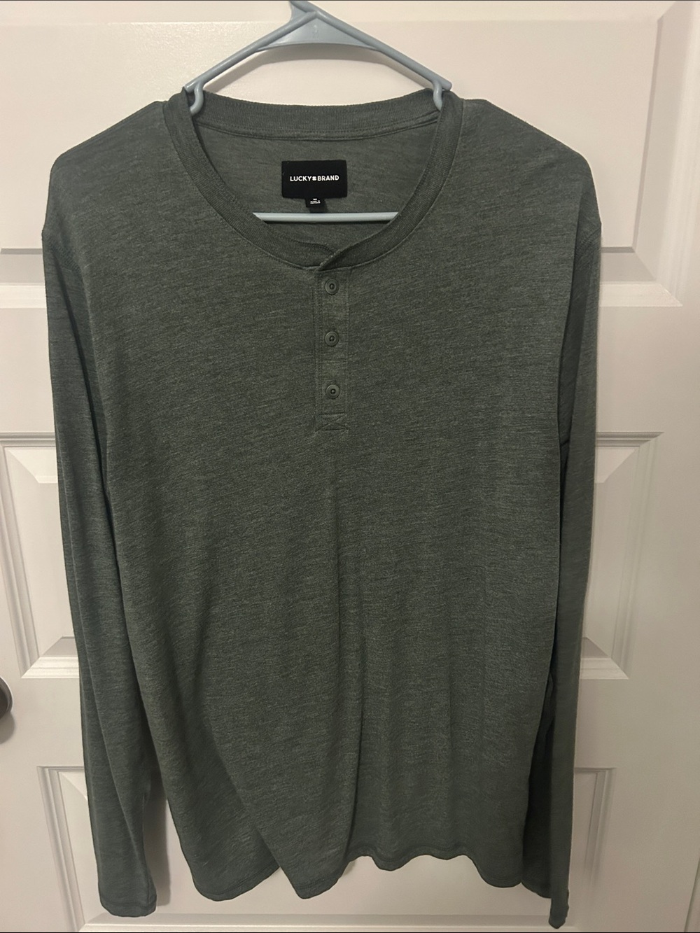 Lucky Brand Green Long-Sleeve Henley Shirt